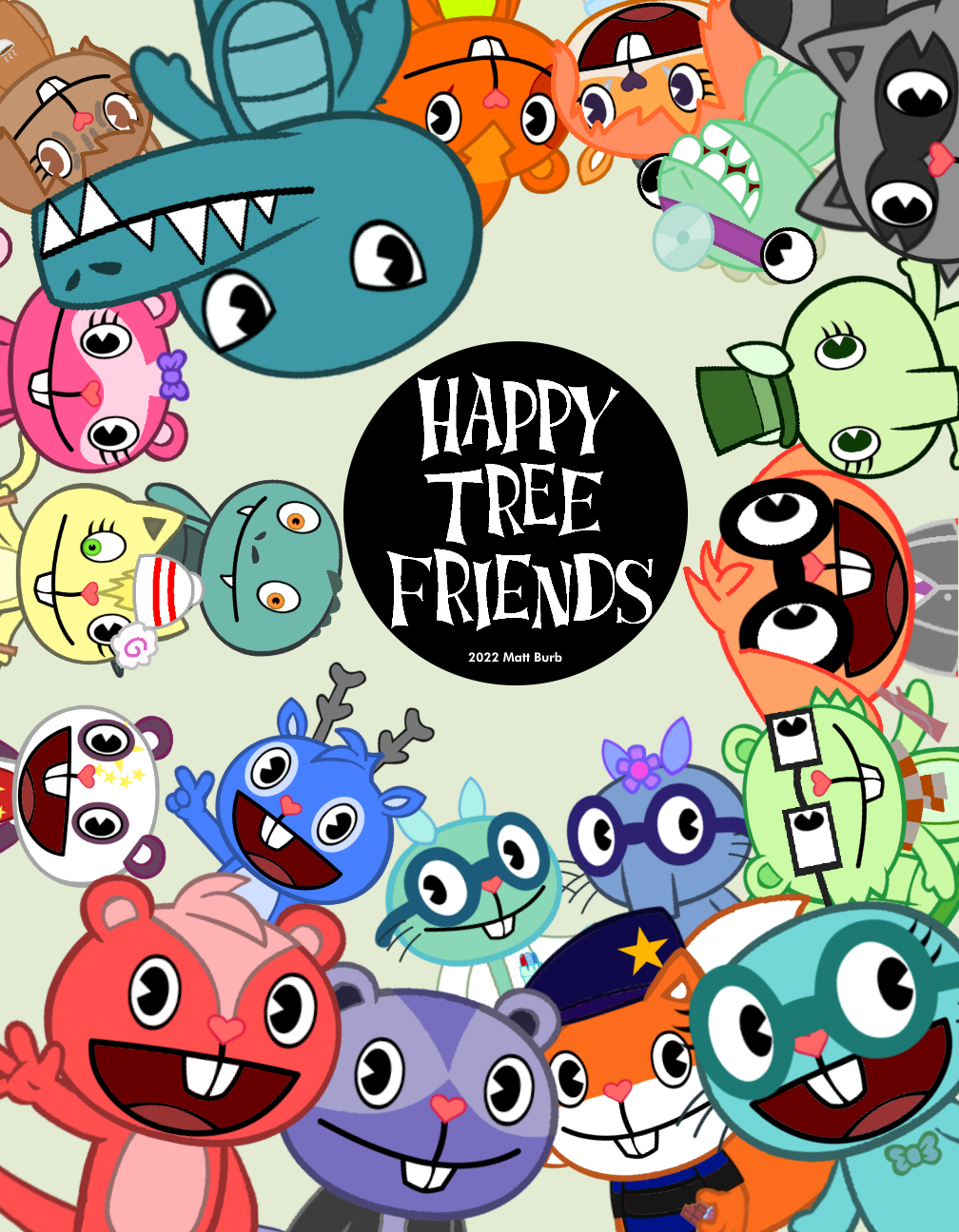 HAPPY TREE FRIENDS イラスト集 A4サイズ HAPPY TREE FRIENDS ハッピーツリーフレンズ公式設定画&イラスト