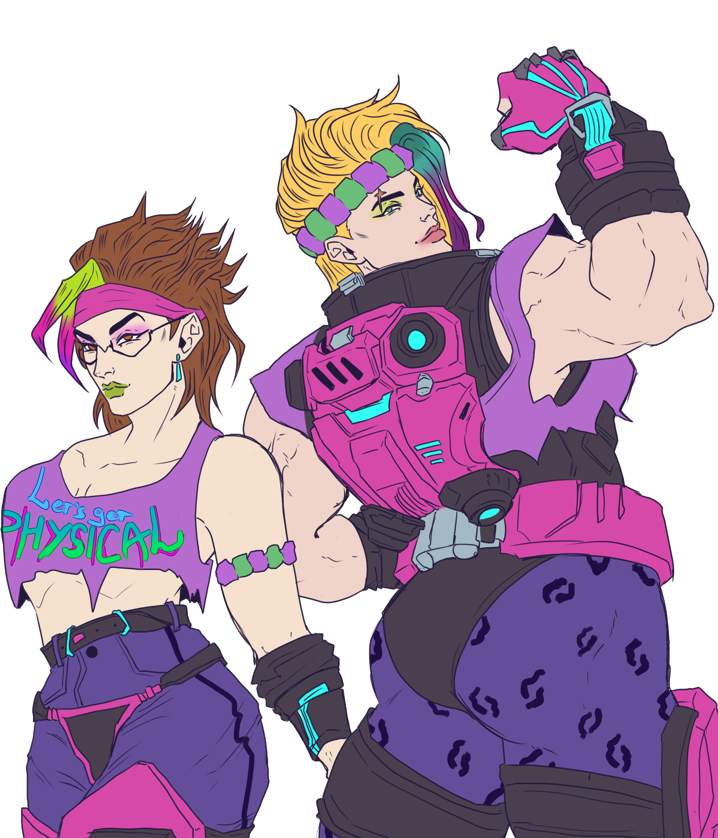 Overwatch] OC art -- Let's get physical by Roren 