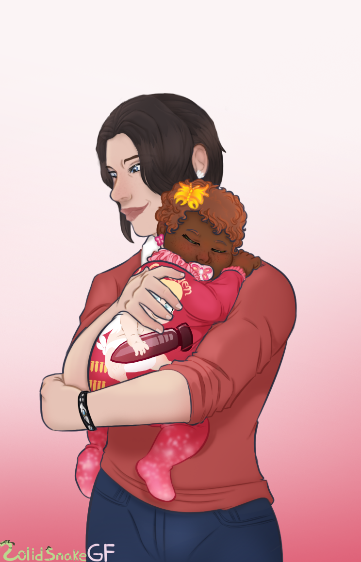 Claire Redfield with her daughter by Solid Snake - Buzzly.art