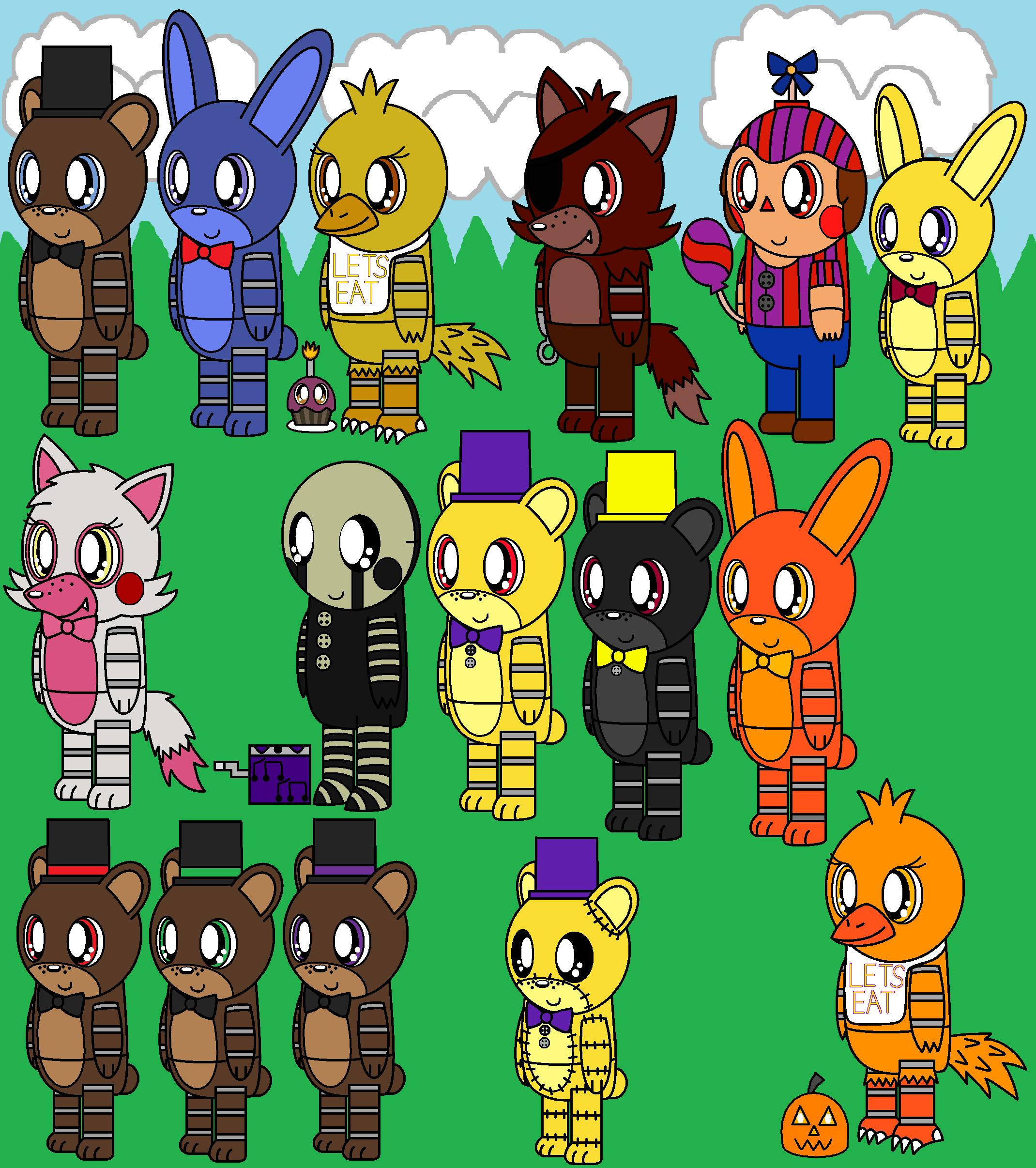 Nightmare Animatronics' - Five Nights at Freddy's 4 By Artist AJ