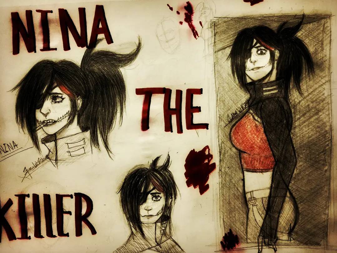 Sketch: Nina The Killer (2021) by ⦻SaraWolfsbane⦻ - Buzzly.art