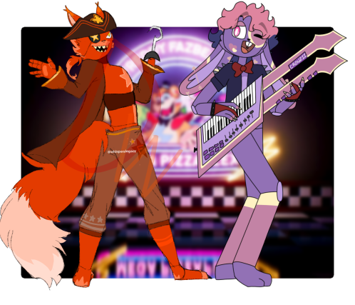 GLAMROCK BONNIE AND FOXY YEAAAAAAA by Zacharie 