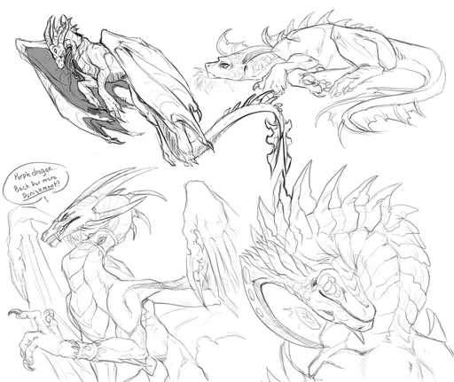 The Vigcup Dungeon — uptheantares: some quick dragon sketches for fun