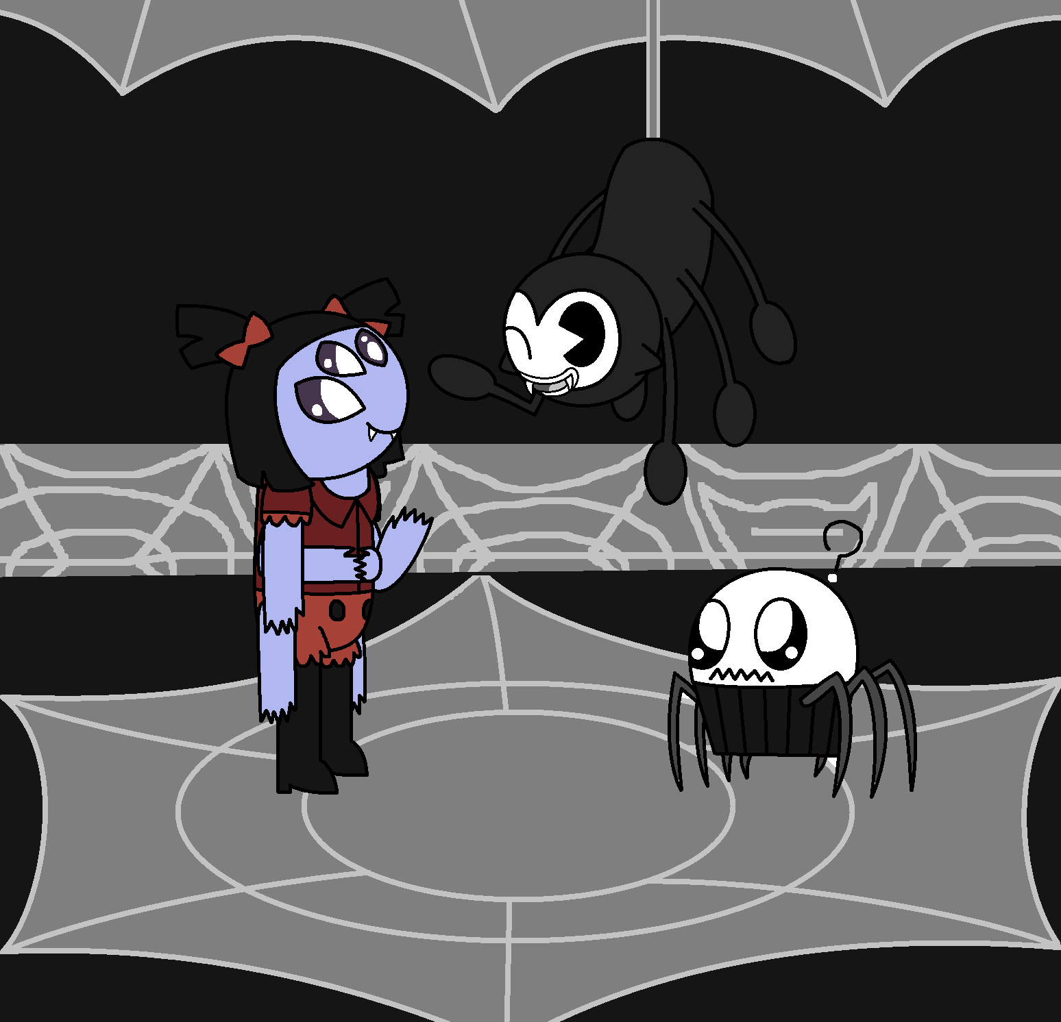 undertale and BATIM striker meets muffet by pokemonlpsfan - Buzzly.art