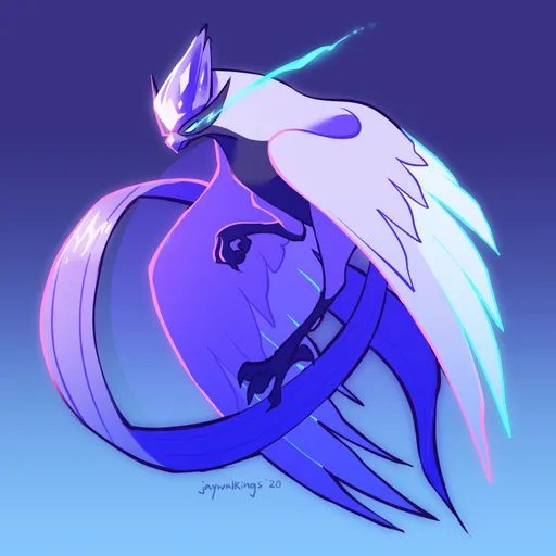 Articuno Pokemon Fan Art With Glow in the Dark Stars and 