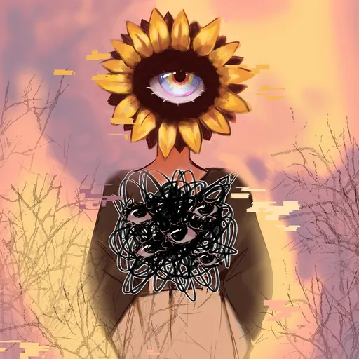 Weirdcore Dreamcore Sunflower Eye | Poster