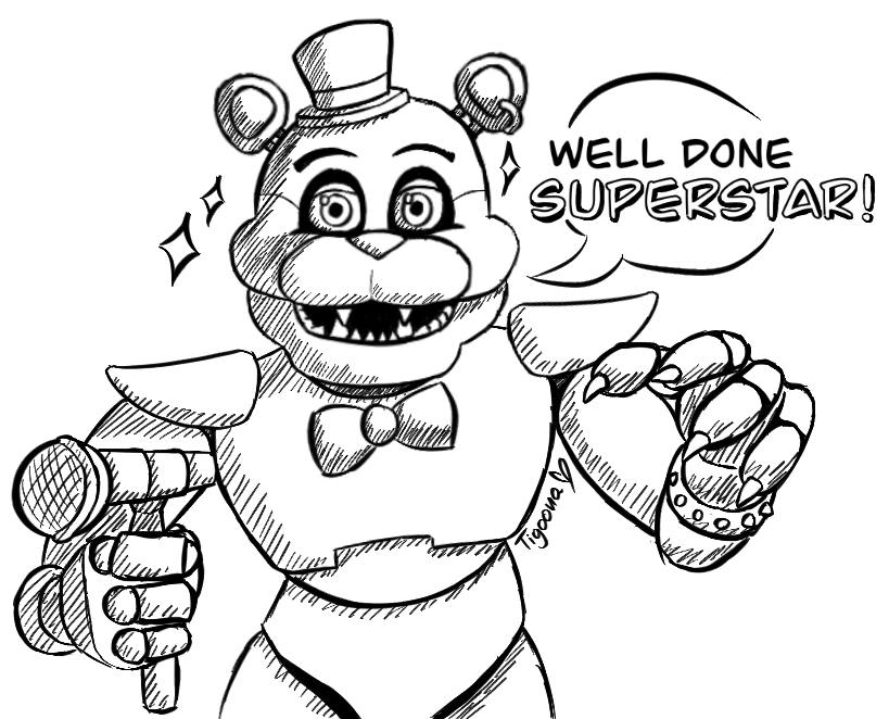 FNaF Withered Chica coloring page