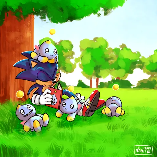 Kasi The Hedgehog and Zoomer The Sonic Chao by RaymanxBelle -- Fur