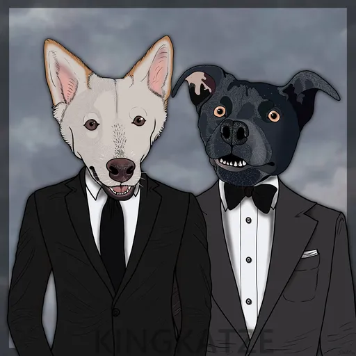 Dogs in best sale suits art