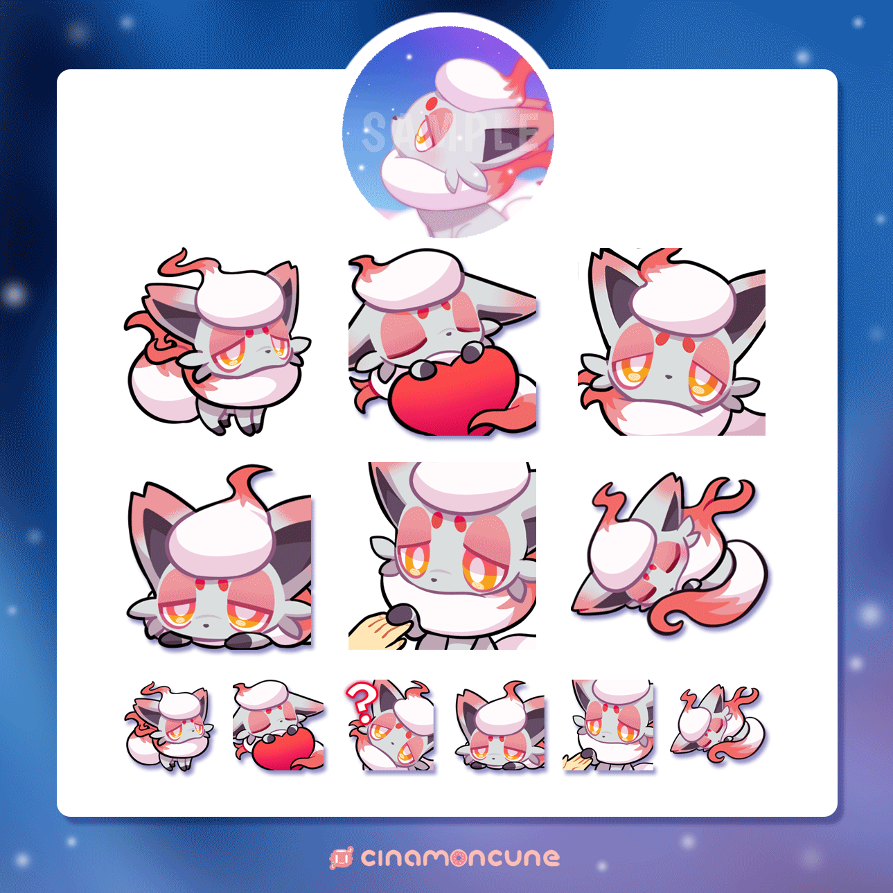 Six Hisuian Zorua Emotes Paper & Party Supplies Graphic Design