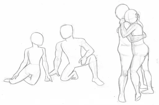 Pencil Sketch , dynamic pose reference - Arthub.ai